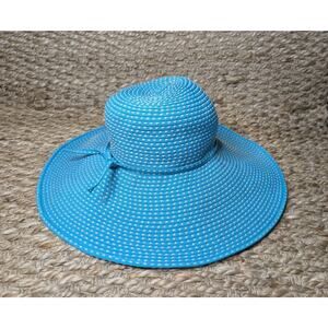 SAN DIEGO Hat Company Blue & White Wide Brim SUN Vacation Beach Summer Hat